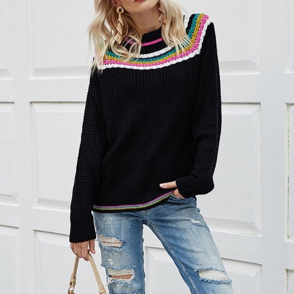 Fashion Women'S Ethnic Style Sweater Patchwork